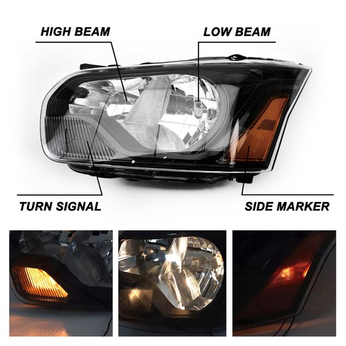 Faro halógeno lateral izquierdo y derecho para Ford Transit 150 250 2015-2024 negro transparente - Imagen 6 de 10