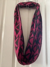 Michael Kors Infinity Scarf Loop Scarf Berry Dark Gray? MK Logo Print Reversible