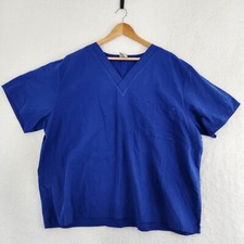 Scrub Top Unisex V-neck One Pocket Royal Blue 2x