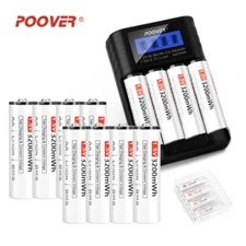 POOVER 1.5V Lithium Rechargeable AA Batteries 3200mWh Blink Camera Batteries Lot