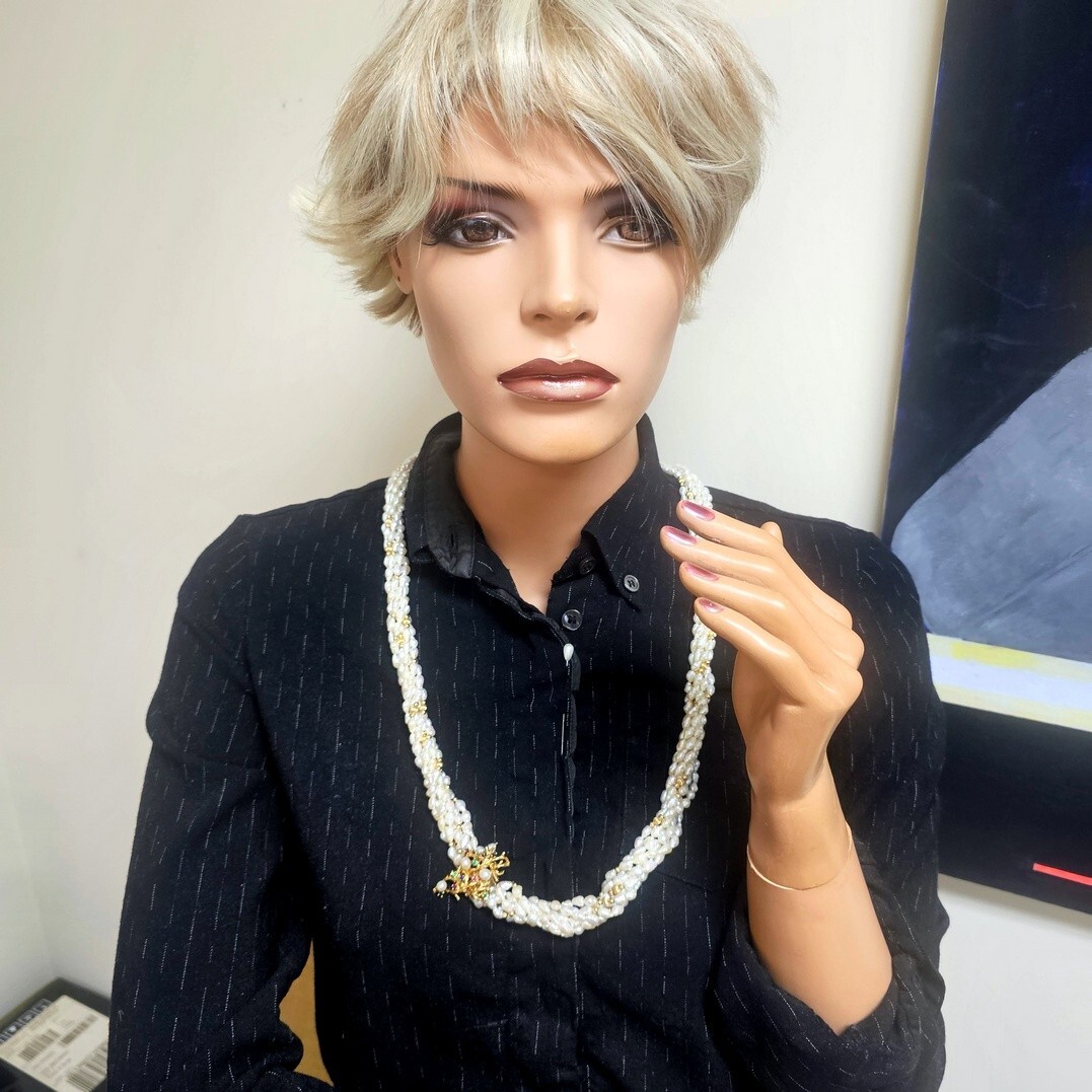 vtg Multi Strand Pearl Emerald Ruby Sapphire 14k … - image 9