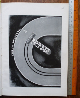 Advertising PIRELLI STELLA BIANCA Perfect Curve 1934