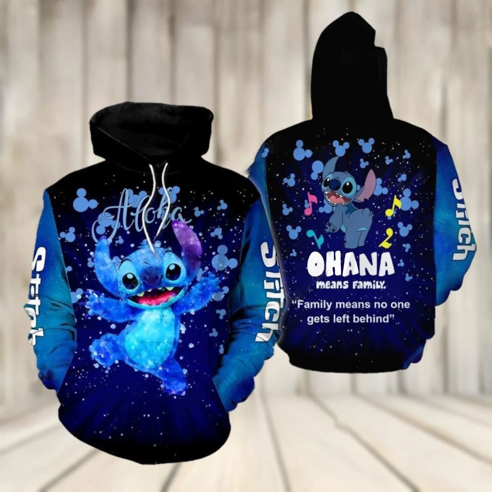Cute Stitch Ohana Cartoon  Hoodie 3D