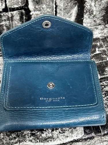 Cartera de cuero Borgaset Stay dorada triple pliegue bloqueo RFID edición limitada DarkTeal - Imagen 2 de 7