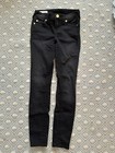 True Religion Halle Mid Rise Super Skinny Jean In Distressed Black Size 25 NWOT — photo 5