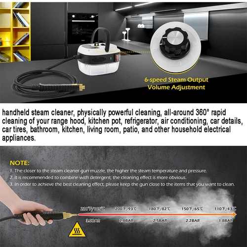 2500W Handheld Steam Cleaner Machine High Tempetature Steamer Cleaning Tools - Picture 11 of 12