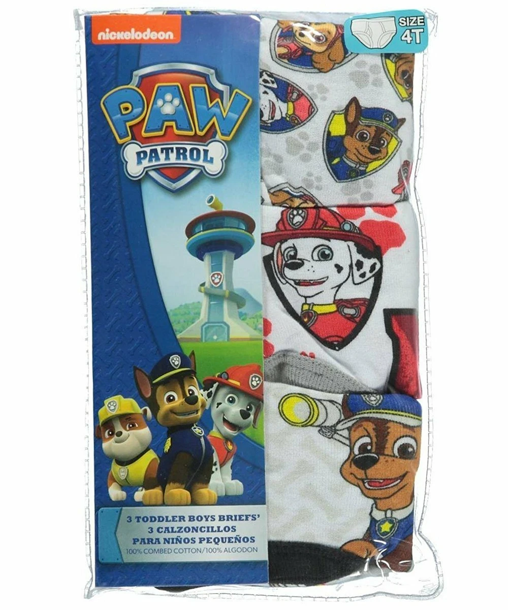 Paw Patrol Boys Briefs Underwear, 3 Pack Little Kid Sizes 4, 6, 8