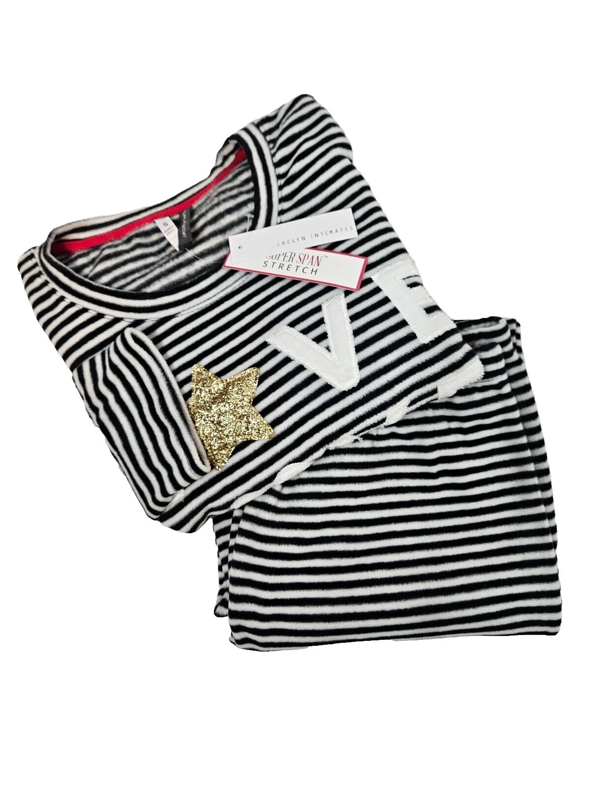 Jaclyn Smith 条纹睡衣和长袍女