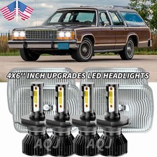 Brightest 4x Fit Ford Ltd Crown Victoria 1987-91 4x6 Led Headlights Hi-lo Beam
