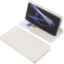 Tasche für Bq Aquaris X Smartphone Book-Style Schutz Hülle Handytasche Buch Weiß