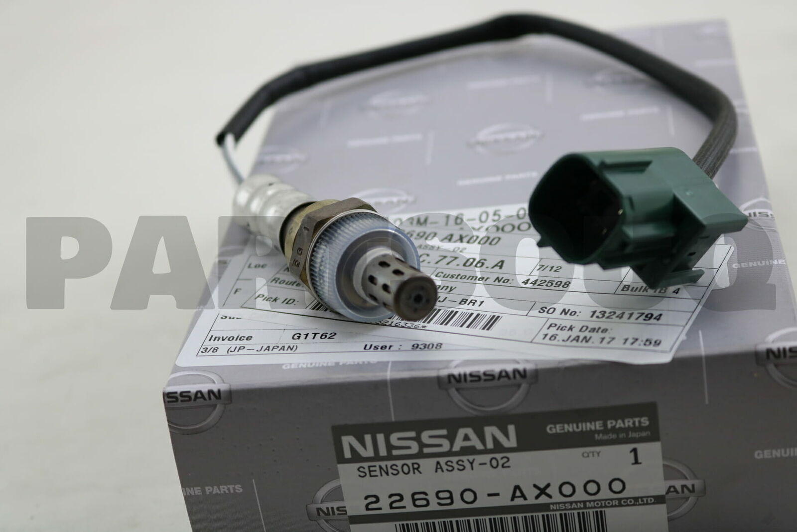 22690AX000 Genuine Nissan HEATED OXYGEN SENSOR 22690-AX000