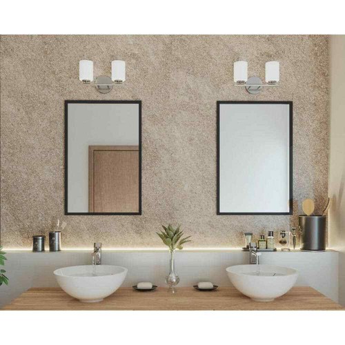 Progress Lighting Replay Collection 13 in. 2-Light Brushed Nickel Etched White - Picture 2 of 12