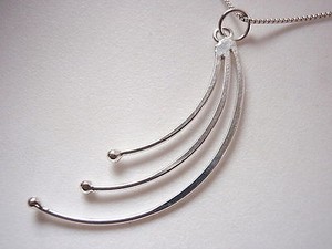 silver curved corona bars sterling beads necklace sun jewelry