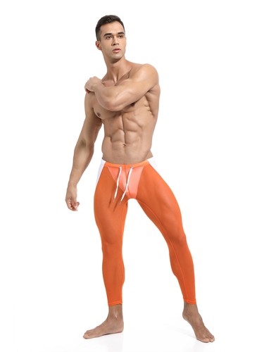 Pantaloni Yoga Uomo Maglia Vedi Attraverso Collant Compressione Palestra Bodybuilding Rave Bottom - Foto 9 di 12