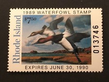 ICOLLECTZONE US Rhode Island 1989 #1 Duck Stamp VF NH
