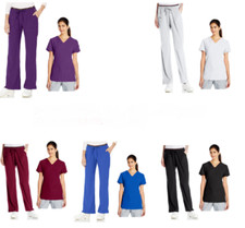 HeartSoul Womens Scrubs set Pitter-Pat V-Neck Top 20710 Pants 20110 All Colors