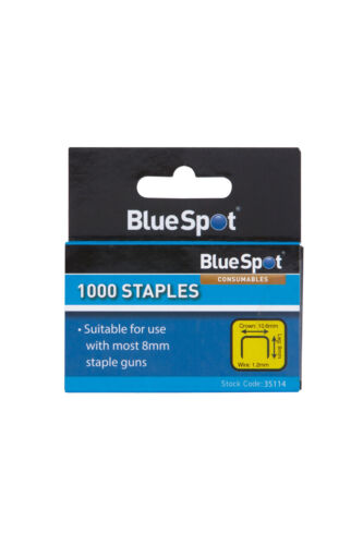 BlueSpot Staples 1000 x 8mm x 1.2mm Upholstery Staple Gun Tacker Refills 35114 - Afbeelding 1 van 2