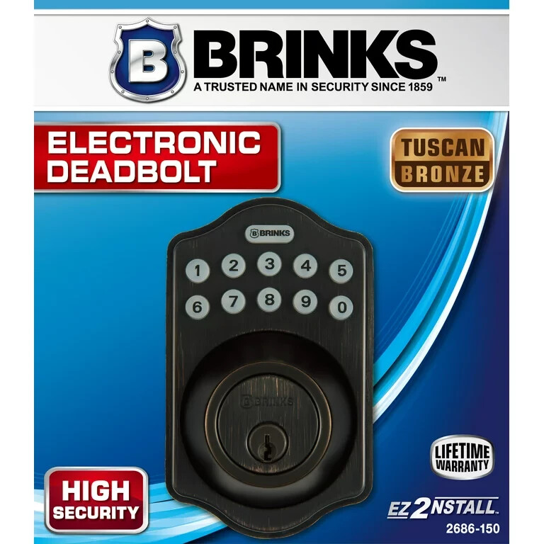 Brinks 2685150 Electronic Deadbolt Tuscan Bronze New Sealed eBay