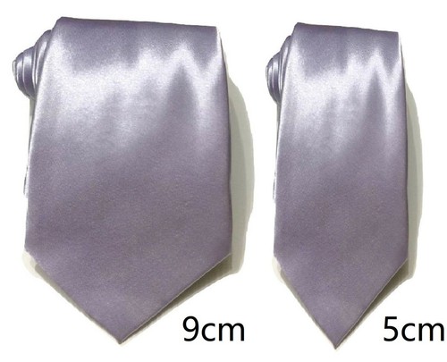 Men Plain Satin Silky Tie Skinny Standard Classic Wide Wedding Business Prom UK - Picture 18 of 33