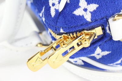 Louis Vuitton Blue Monogram Velvet Match Speedy 20 Bandouliere 