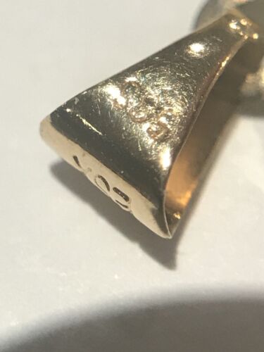 Colgante de medallón de corazón cz oro amarillo 14K 585 ESX - Imagen 11 de 12