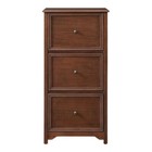 3 Drawer Walnut Brown Solid Wood File Cabinet Office Home Sturdy Furniture
