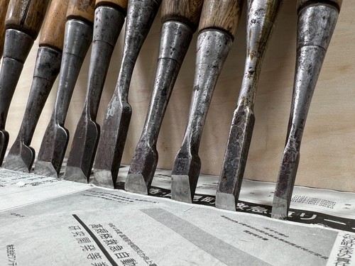 Vintage Japanese Chisel 10set Nomi /Hand Plane Saw Iron Hammer Hand Tool/d60 - Picture 13 of 24