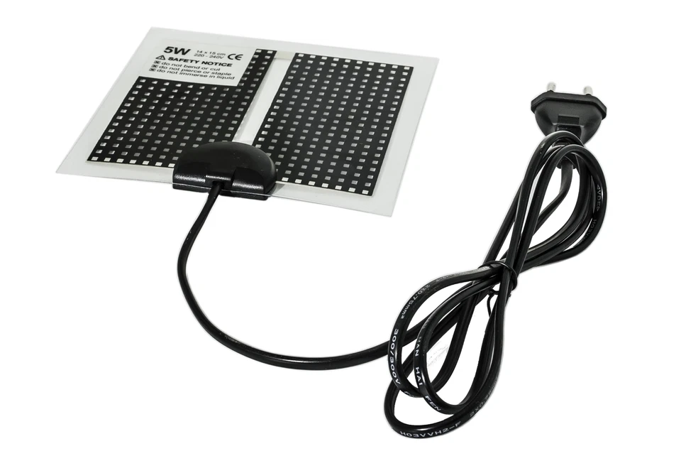 Tropic Shop - Ultraflache Heizmatte -/ Wärmematte fürs Terrarium - 5w -14x15cm