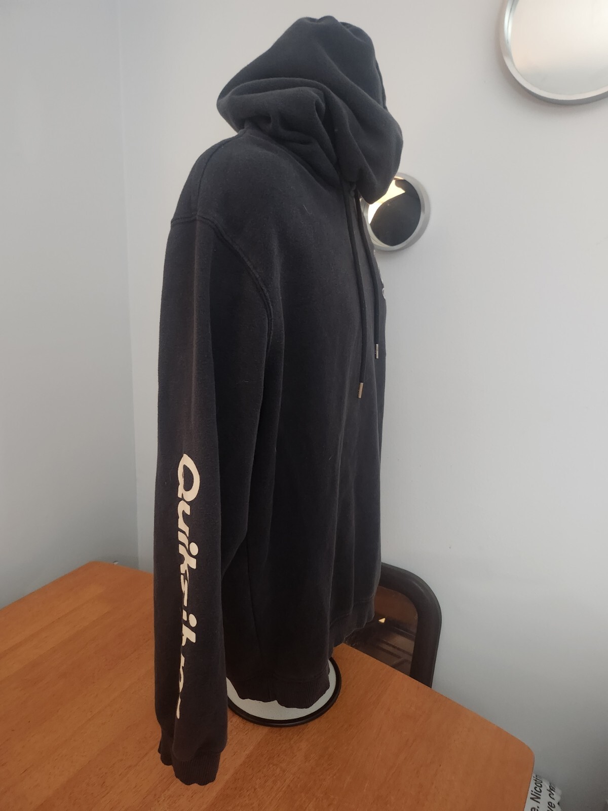 Vintage Quiksilver Hoodie Sweatshirt Navy Blue Mens Small Embroidered image 8
