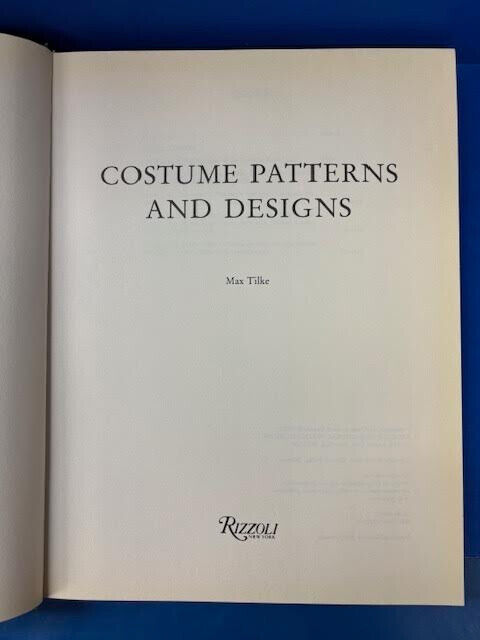 COSTUME PATTERNS AND DESIGNS BY RIZZOLI AND MAX TILKE(1990 COSTUME PATTERNS AND DESIGNS BY RIZZOLI AND MAX TILKE(1990