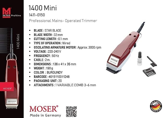 Moser Tosatrice Professionale 1400 Mini - Foto 7