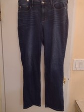 NYDJ Marilyn Straight Jeans Dark Wash Women's Size 14 Lift Tuck Stretch High Ris