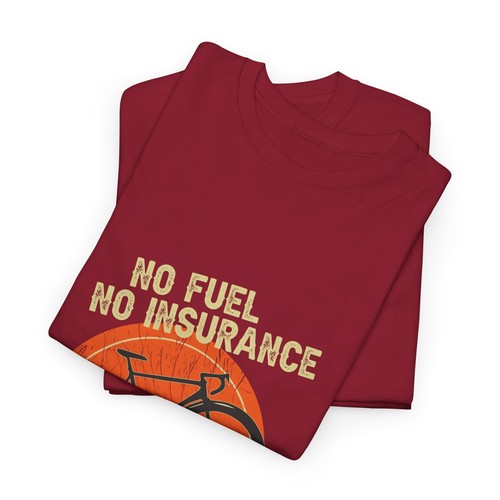 Cycling Bicycle Unisex Heavy Cotton Tee T-Shirt 'No Fuel Free Parking' - Picture 104 of 118