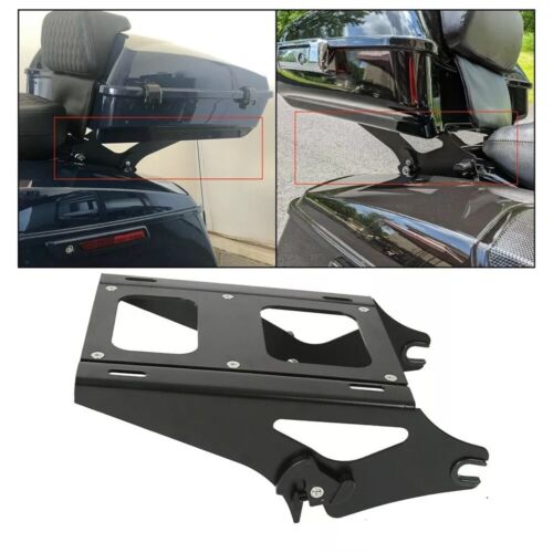 Detachable 2-Up Tour Pack Pak Trunk Mount Rack Bracket For Harley Touring 14-24