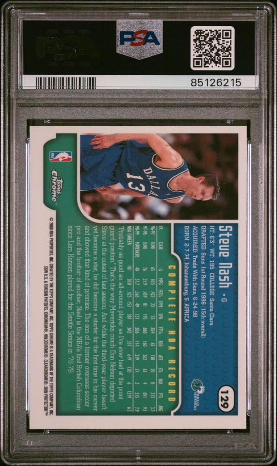 1999 Topps Chrome 129 Steve Nash - PSA 9 - Image 2 of 2