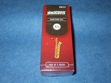 RICO PLASTICOVER BARITONE SAXOPHONE REEDS - BOX of 5 - 3.5 STRENGTH 3  1/2