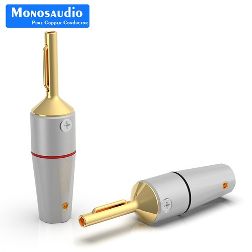 Pair 99.998% Pure Copper 4N Banana Connectors HiFi Audio Plug Cable Adapters DIY - Picture 26 of 28