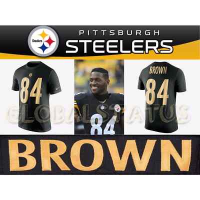 NIKE NFL PITTSBURGH STEELERS N&N ANTONIO BROWN #84 BLACK SHIRT LARGE 825640-010