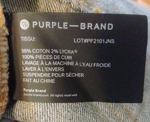 PURPLE BRAND JEANS STYLE #P001 BLUE SKINNY DISTRESSED SPLATTERED PAINT SIZE 30 - Picture 12 of 14