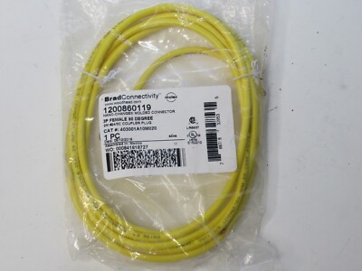 (NEW) BRAD / MOLEX CONNECTIVITY 1200860119 3P Female 90 Degree Connector  