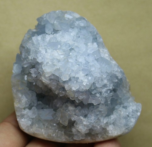 380g Top Grade Gorgeous Sky Blue Celestite Heart Geode Rough Reiki Crystal - Picture 7 of 9