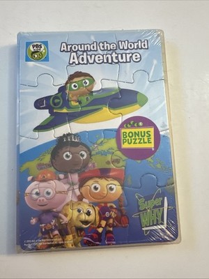 Super Why Around The World Adventure DVD Brand New Sealed With Puzzle PBS Kids