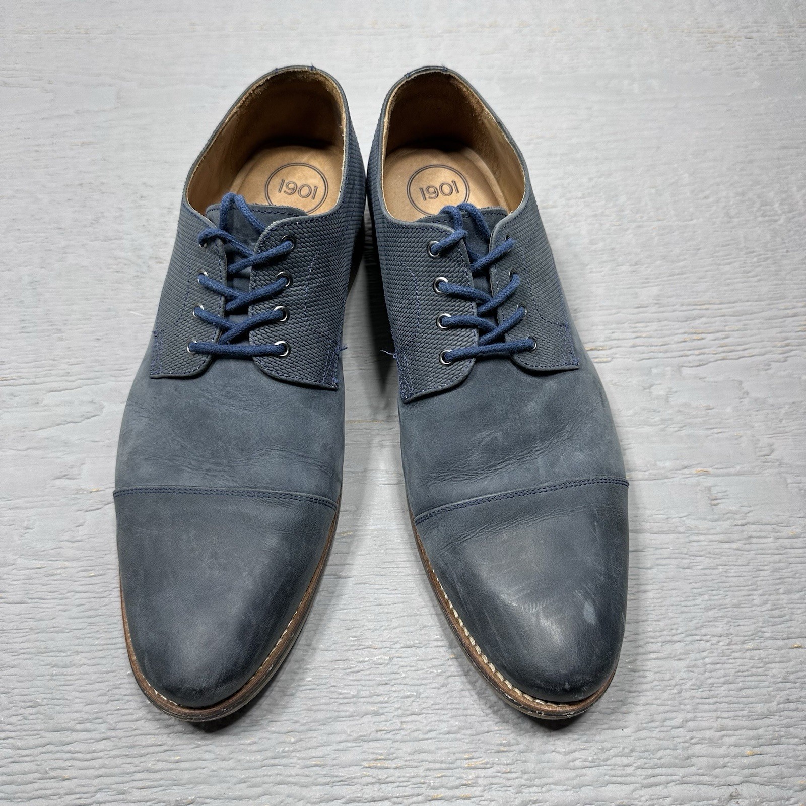 SAOLA 1901 Scarpe Uomo 11 5 Blu Grigio Oxford Formali Casual Pelle