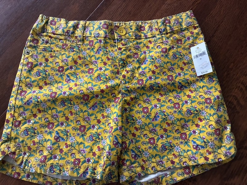 Old Navy Girls Floral Chino Shorts with Adjustable Waist Size 14 New With Tags 