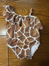 NWT Janie and Jack The Paradise Palette Giraffe Ruffle Swimsuit Sz 12-18 Months