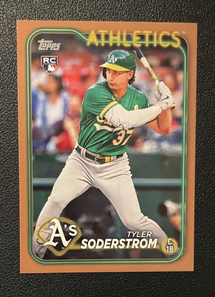 2024 Topps #244 Tyler Soderstrom Gold Rookie Card #0422/2024 Athletics RC