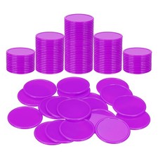 100Pcs, 1.5" Plastic Poker Chips Learning Counters Disks Markers Dark Purple