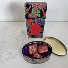 Vintage Red Embers Rare Perfumed Floating Candles Set Of 3 In Decorative Tin New