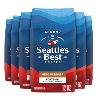 Seattle s Best Coffee, Medium Roast Ground Coffee 100% Arabica, 6 Bags 12oz each