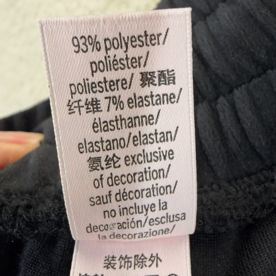 Pantalones Victoria Secret Medianos Anchos Pierna Snap Negros Terciopelo Lux Diamante Tiro Alto Foto 3 de 4